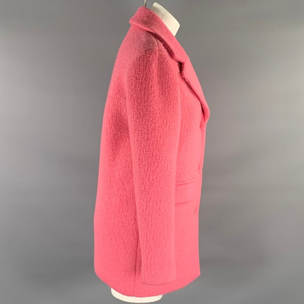EMPORIO ARMANI Size XS Pink Wool  Polyester Textured Notch Lapel Coat - Picture 2 of 6